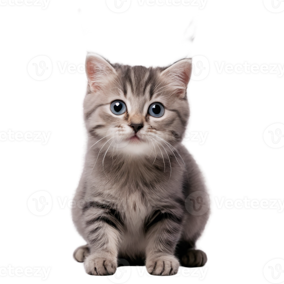 a kitten cat sitting on a white background png
