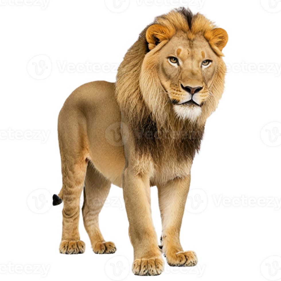 une Lion permanent sur une transparent Contexte png