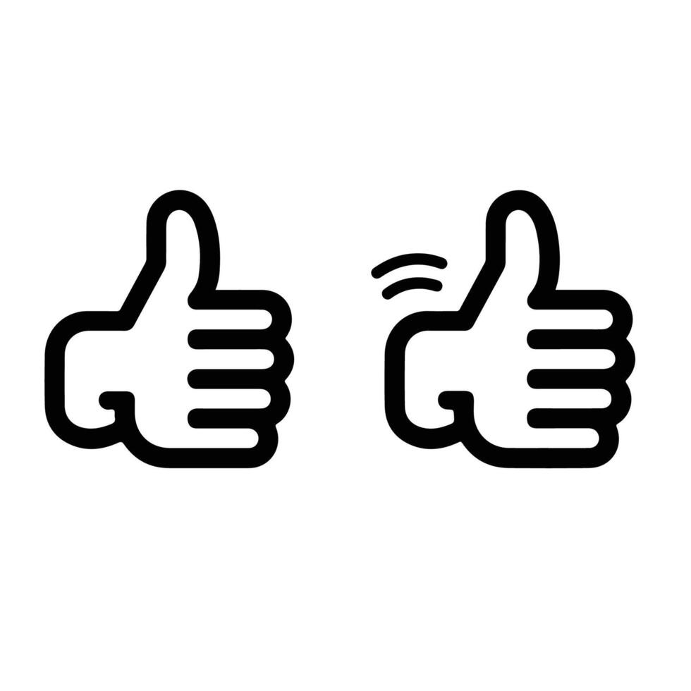 Icon with two thumbs up and down that resembles a line vector