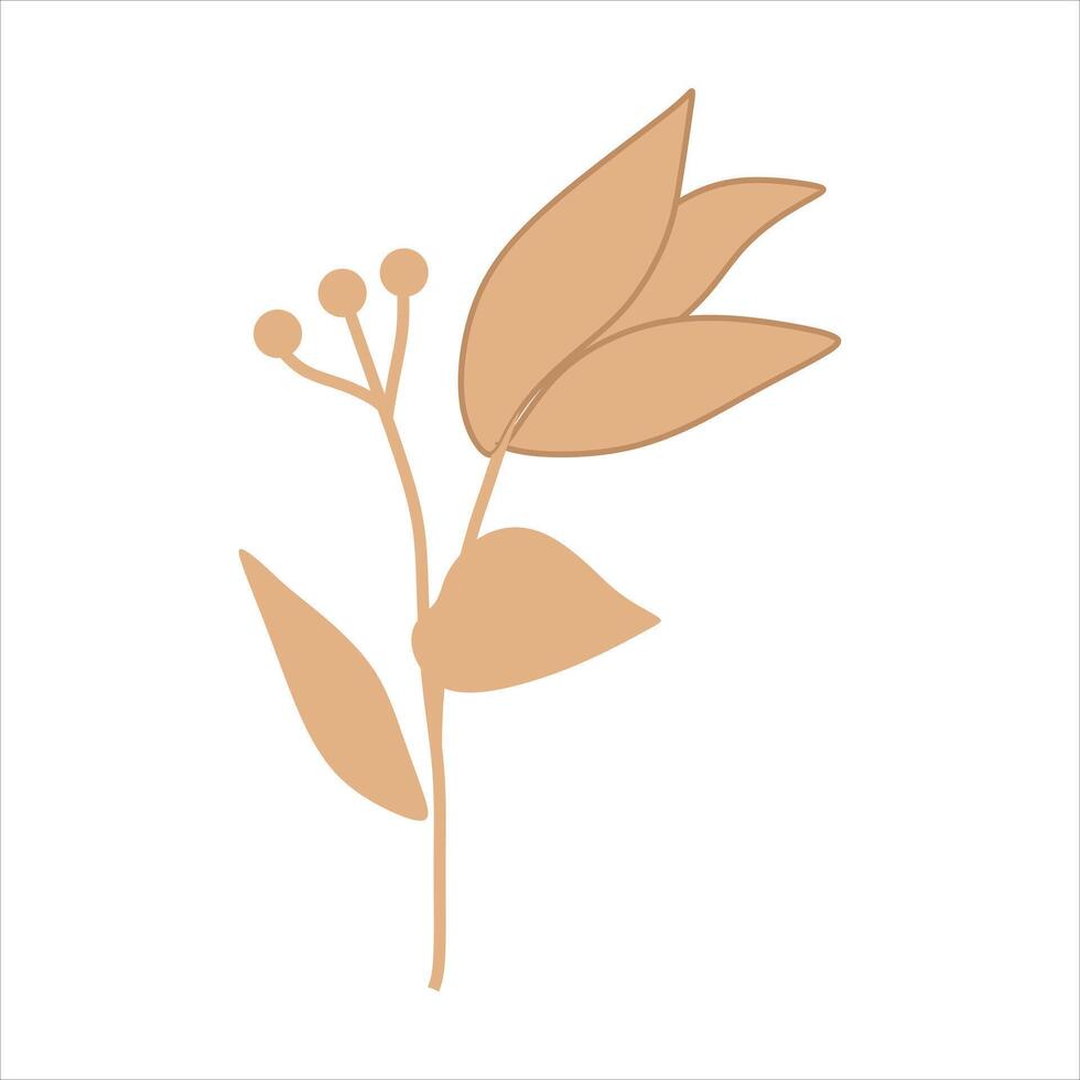 Beige abstract floral vector element