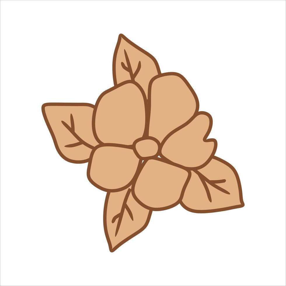Beige abstract floral vector element