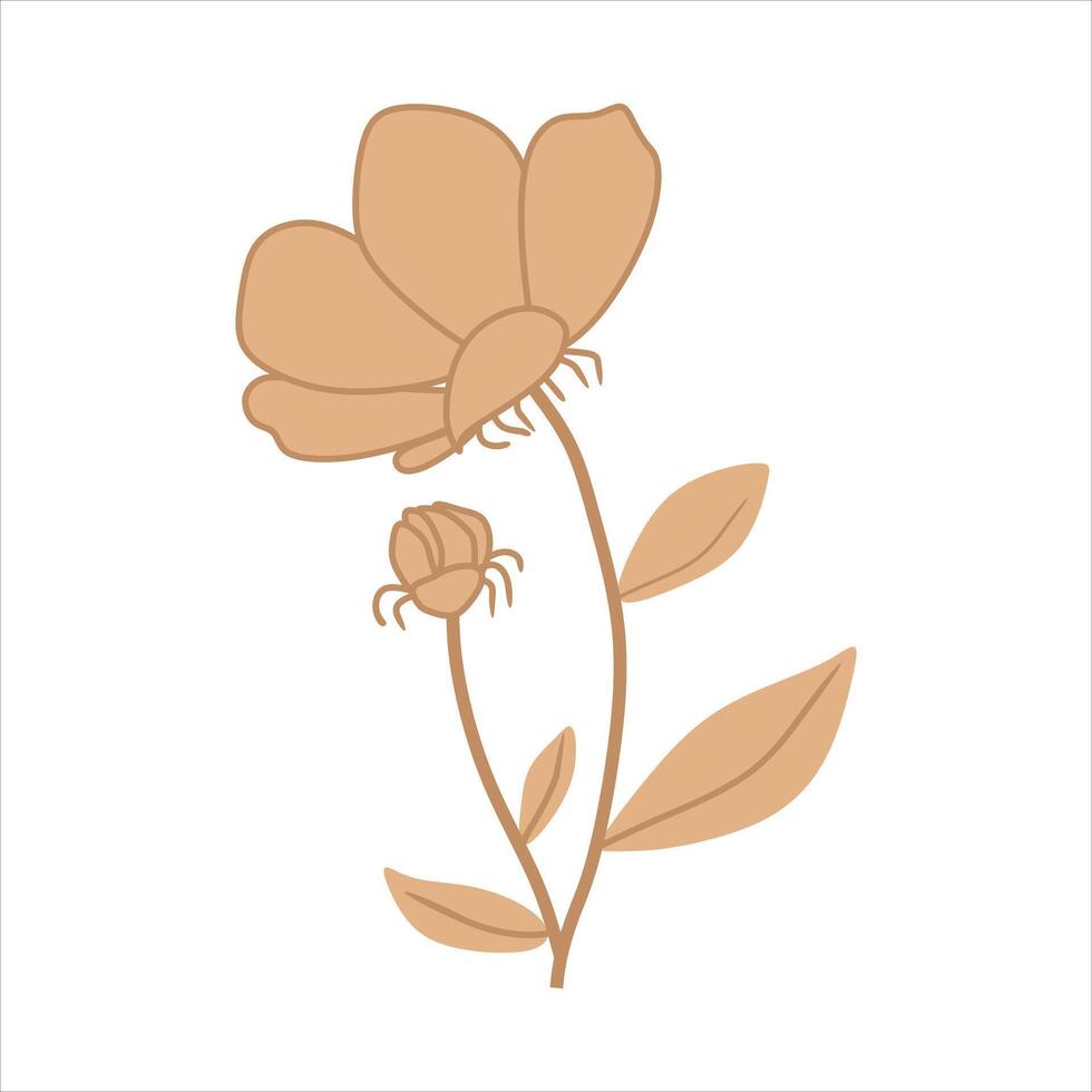 Beige abstract floral vector element