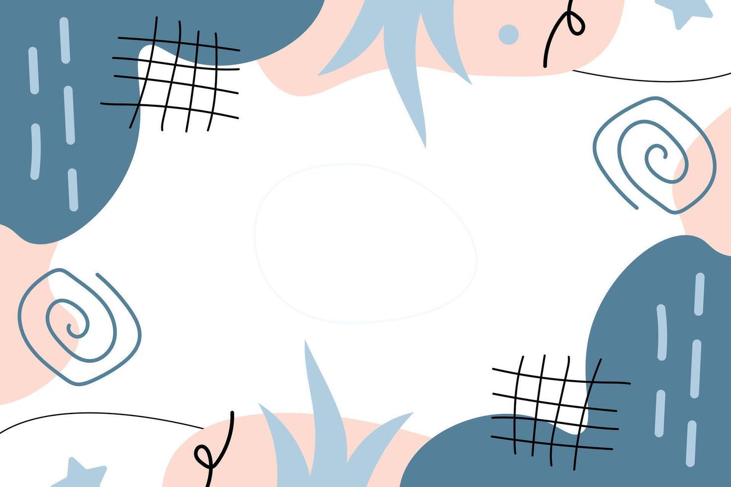 Flat handrawn minimal cute vector element background template