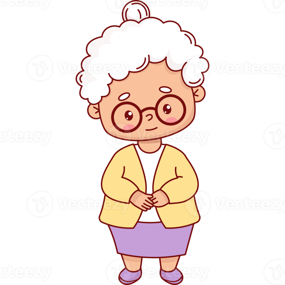 Cute elderly woman grandmother png