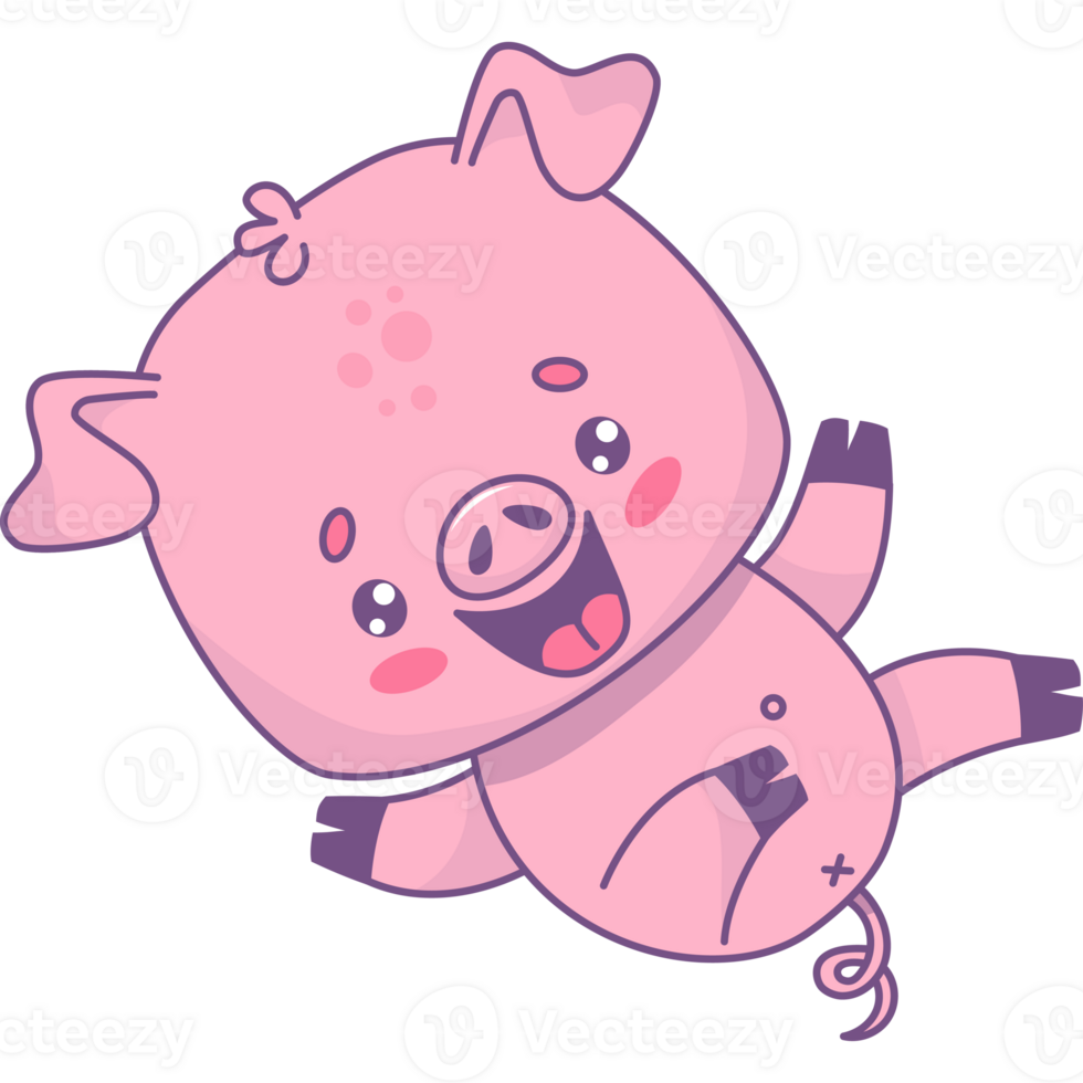 Happy smiling pig png