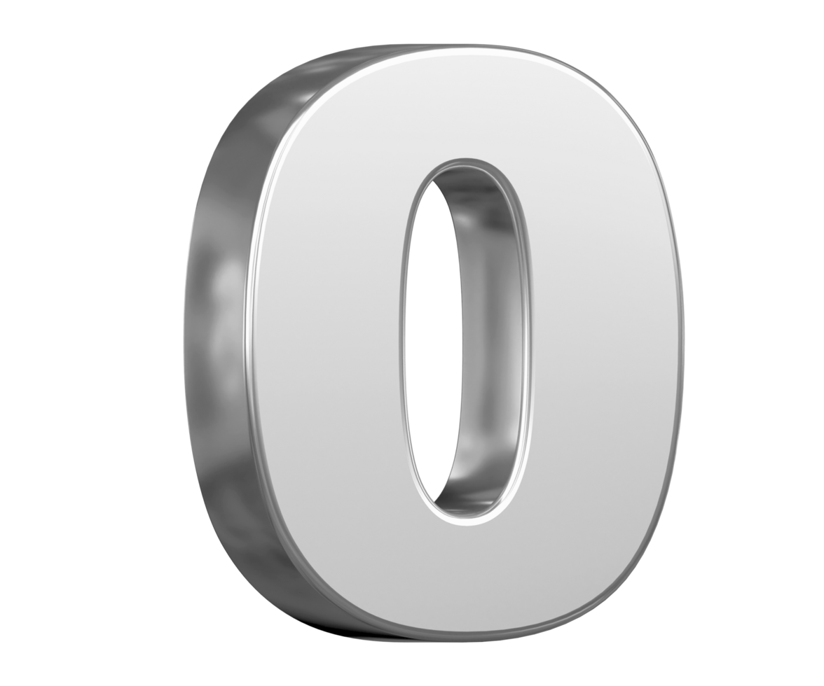 Date numbers. Numbers one to ten silver 3D. for your business design copy, poster and infographic png