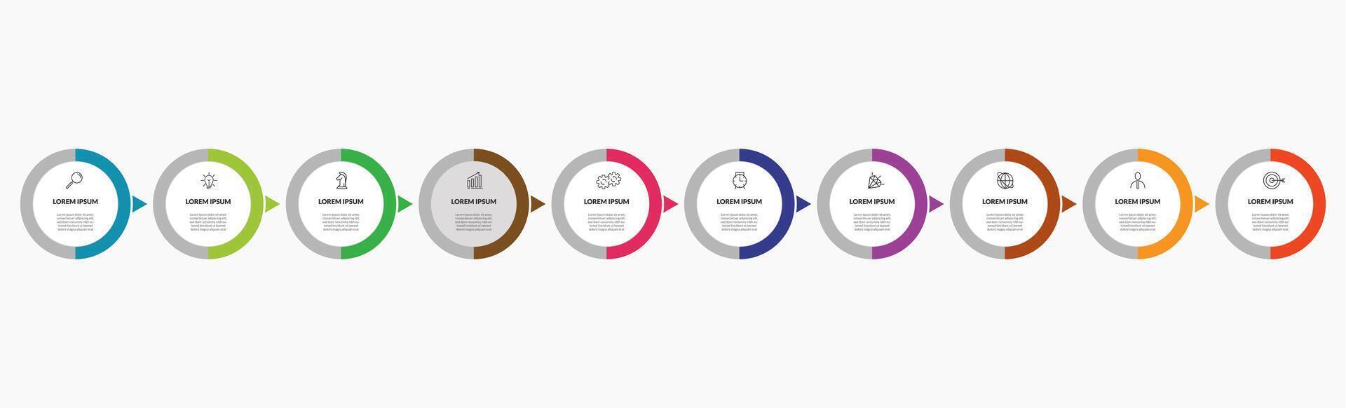 vector infografía diseño negocio modelo con íconos y 10 opciones o pasos. cuadrado diseño o diagrama