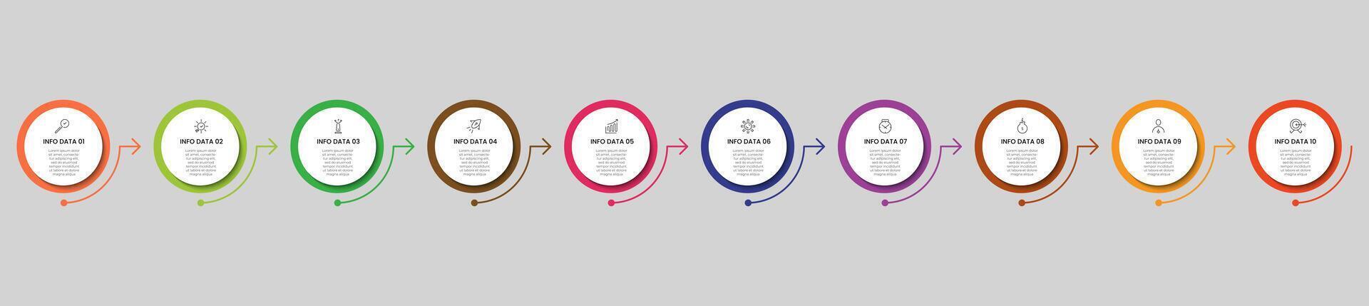 Vector Infographic design business template with icons and 10 options or steps. square design or diagram