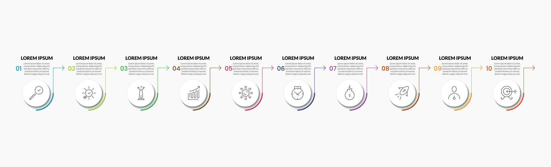 Vector Infographic design business template with icons and 10 options or steps. square design or diagram