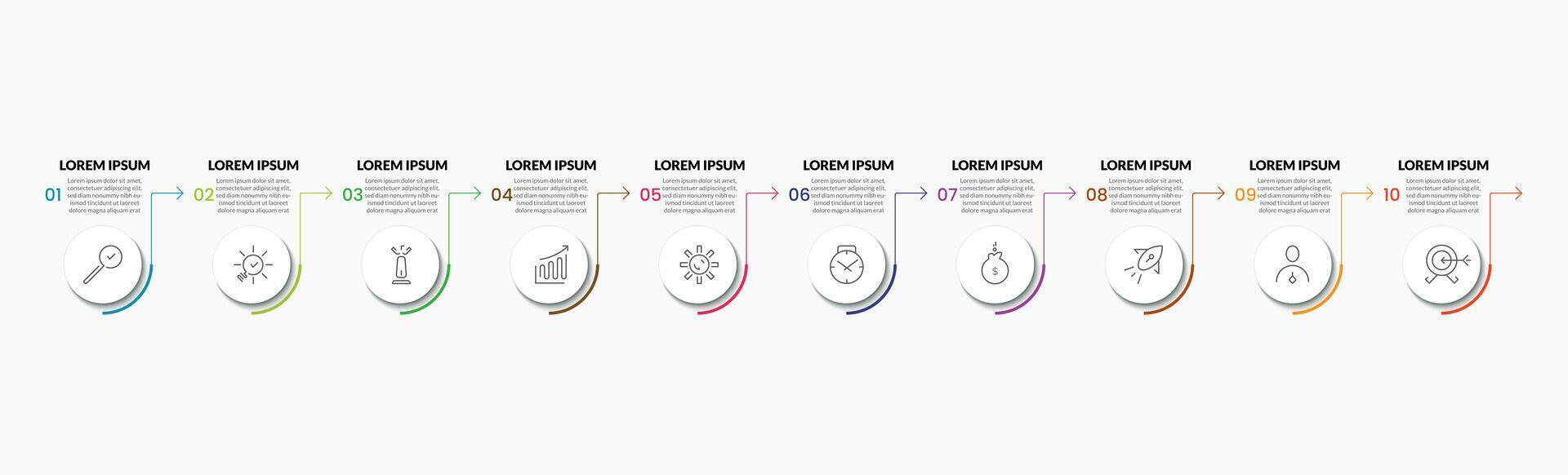 vector infografía diseño negocio modelo con íconos y 10 opciones o pasos. cuadrado diseño o diagrama