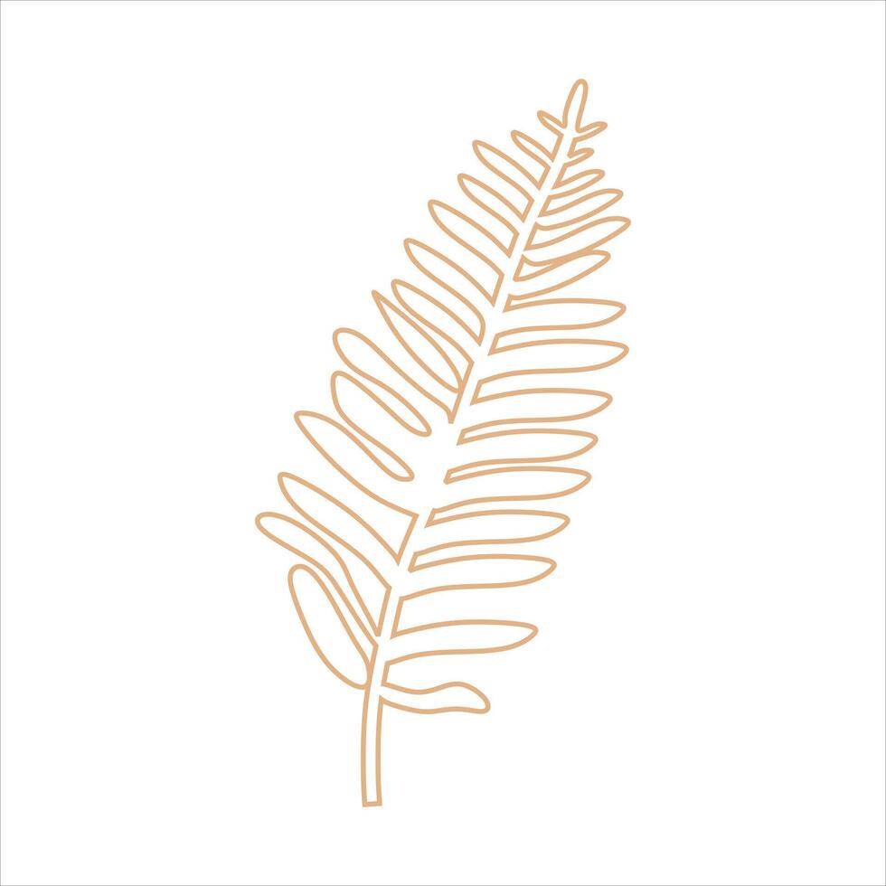 Outline beige abstract floral vector element