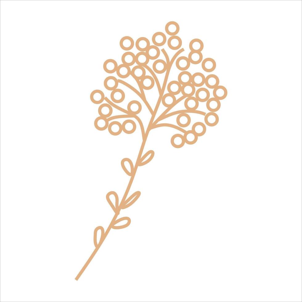 contorno beige resumen floral vector elemento