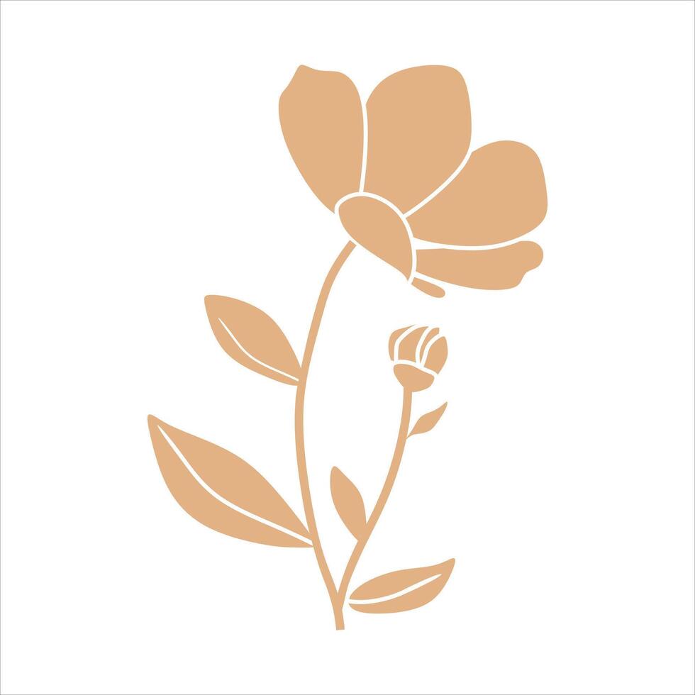 Beige abstract floral vector element