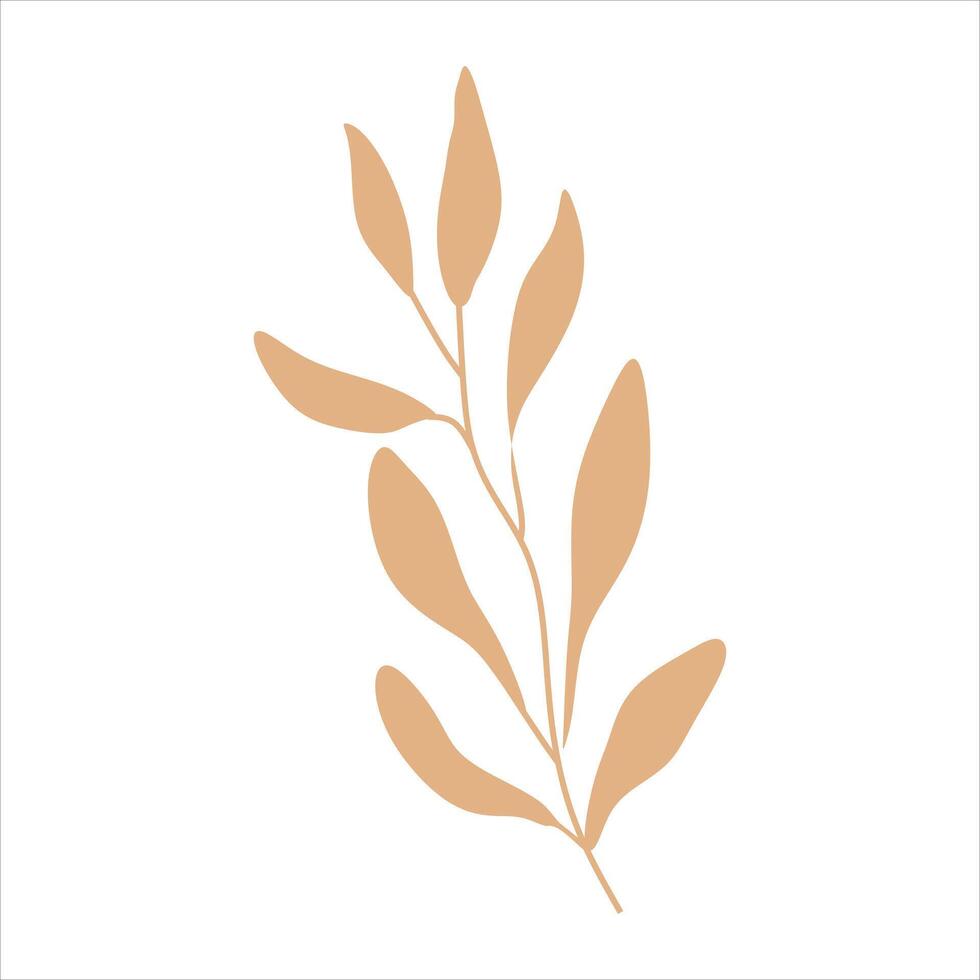 Beige abstract floral vector element