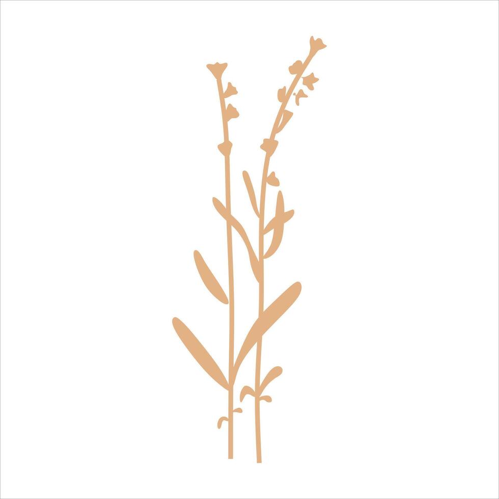 Beige abstract floral vector element
