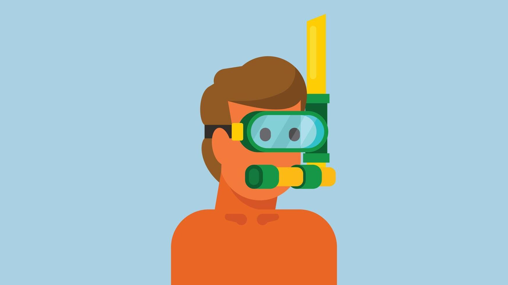 A man is exercising a scuba diving under the sea vector