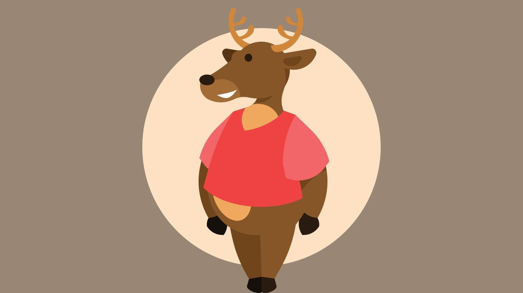gazelle cartoon children book character vector illustration