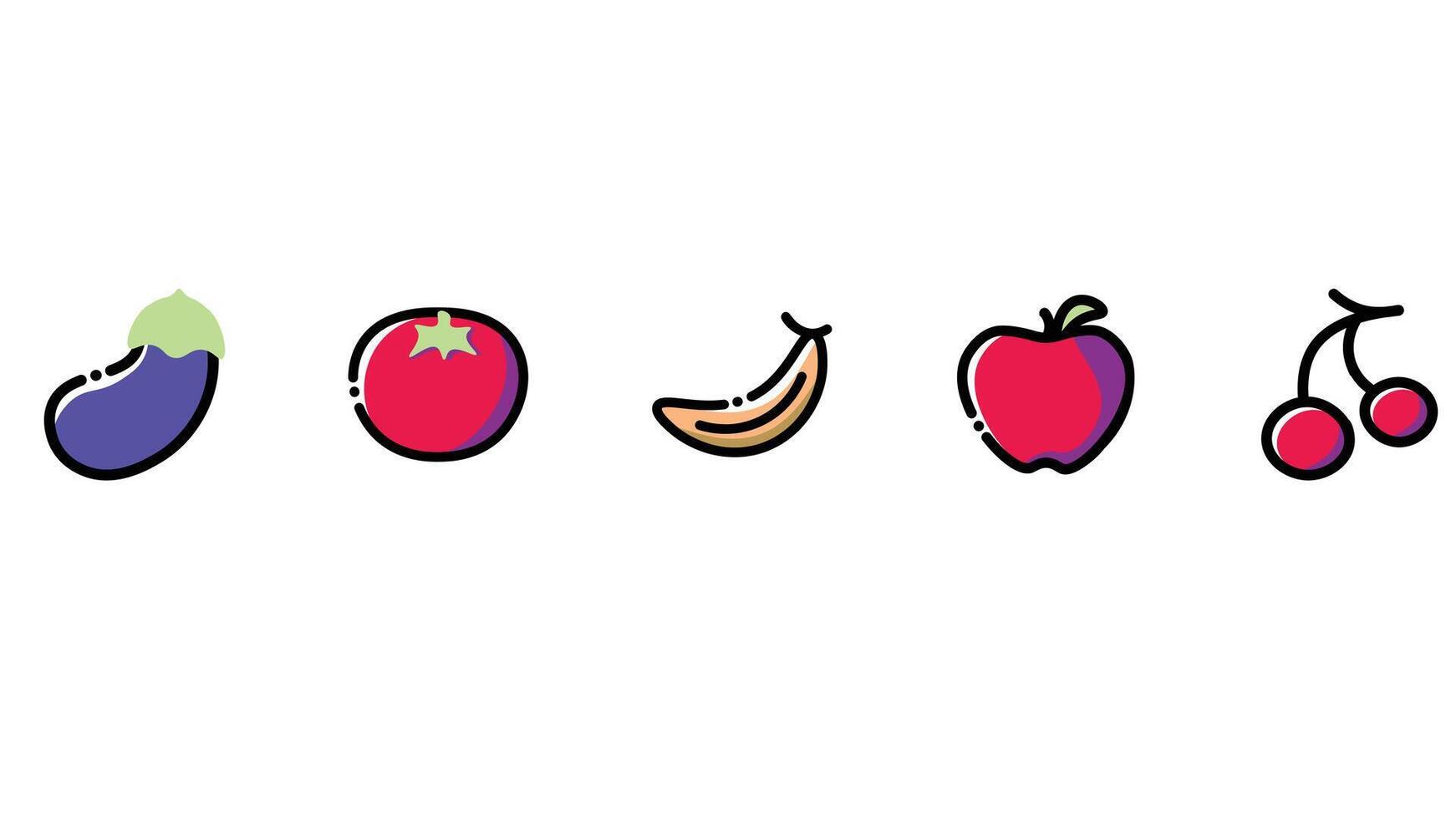 Abstract food  icon set vector