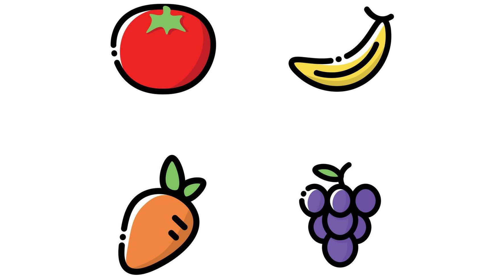 Abstract food set icon vector