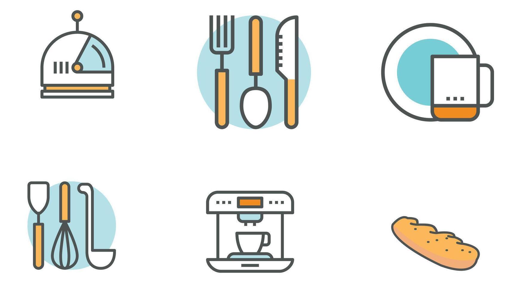 food and beverage icon set vector