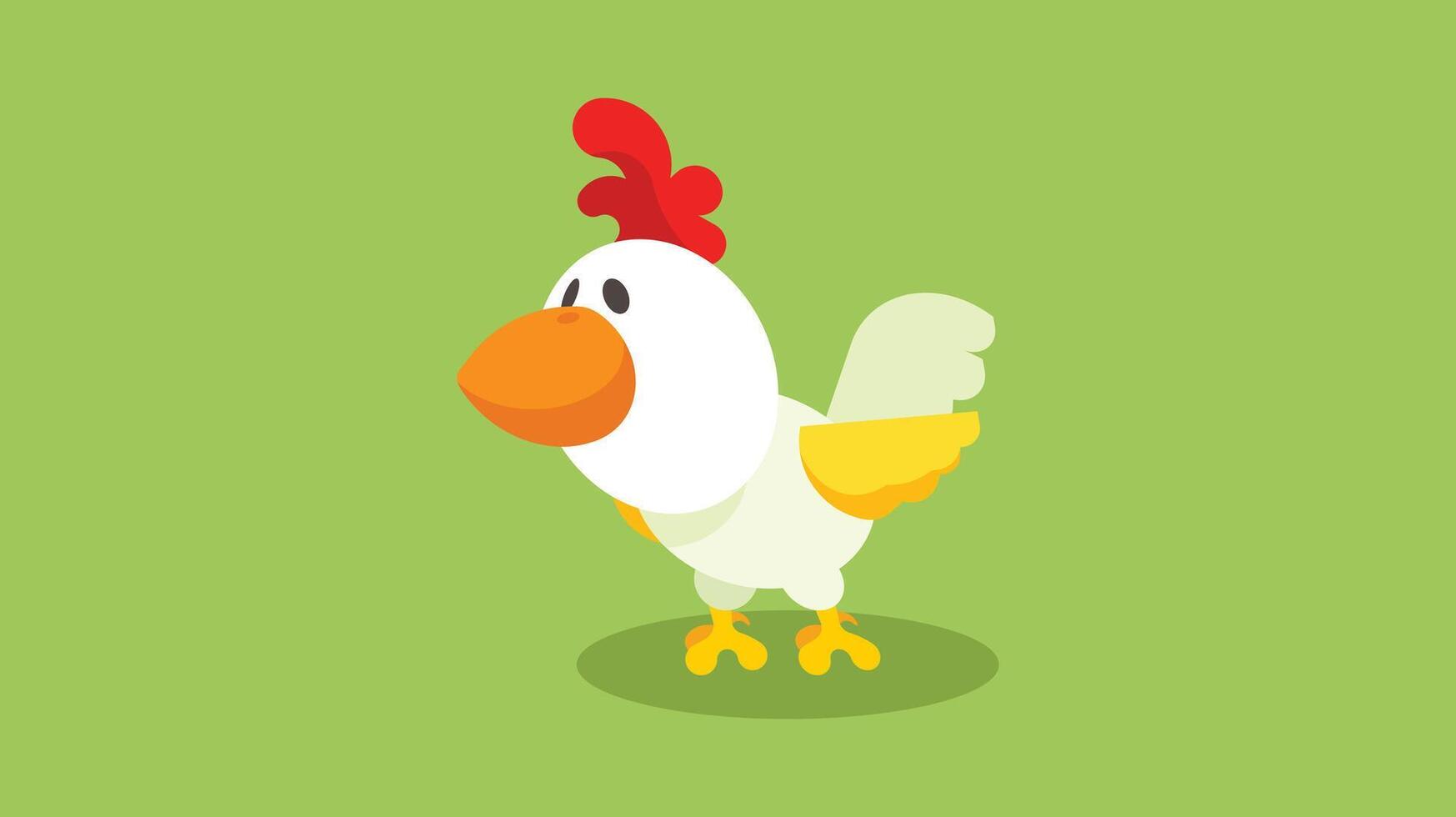 pollo pájaro sonriente personaje vector ilustración
