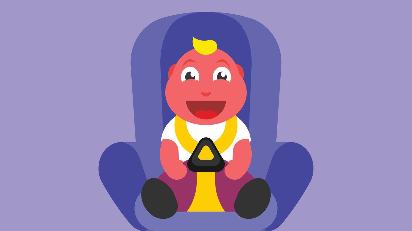 baby in the car seat for safety vector illustration