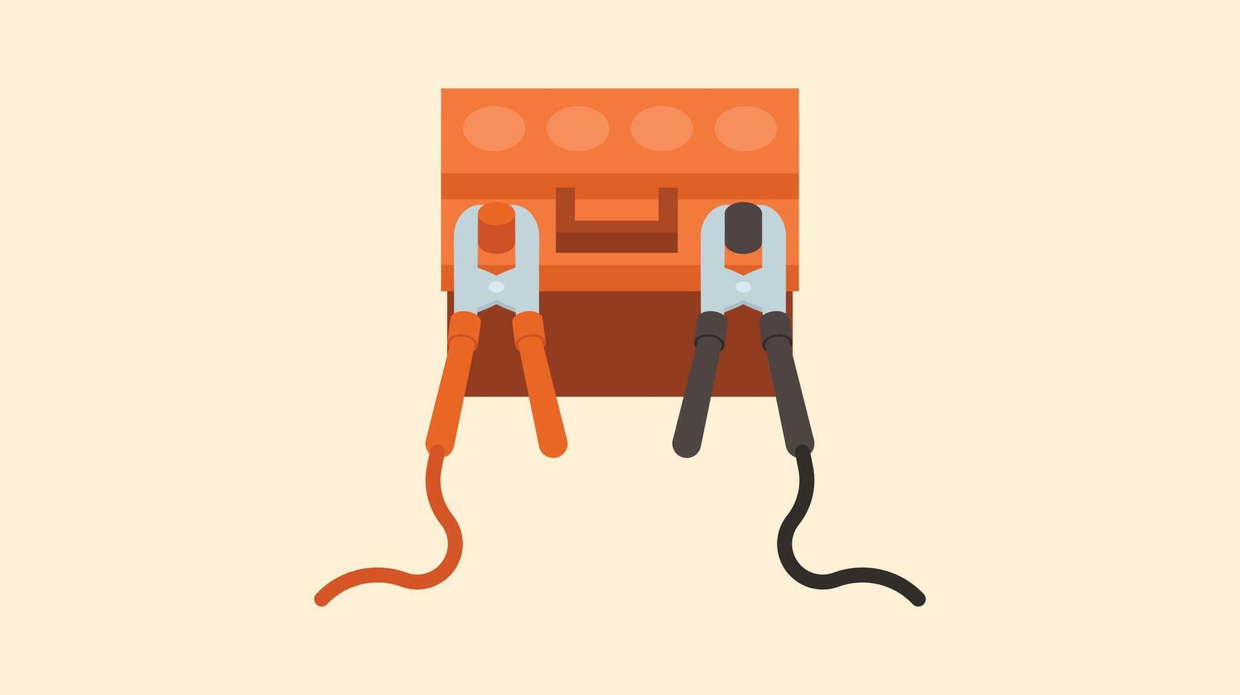 Car Battery charging isolated vector illustration