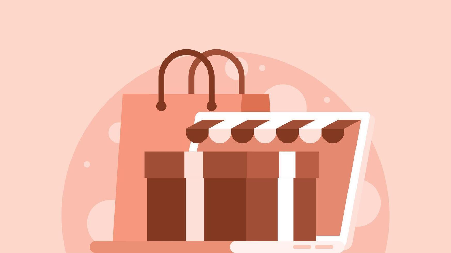 shopping concept with giftboxes and shopping bags vector illustration