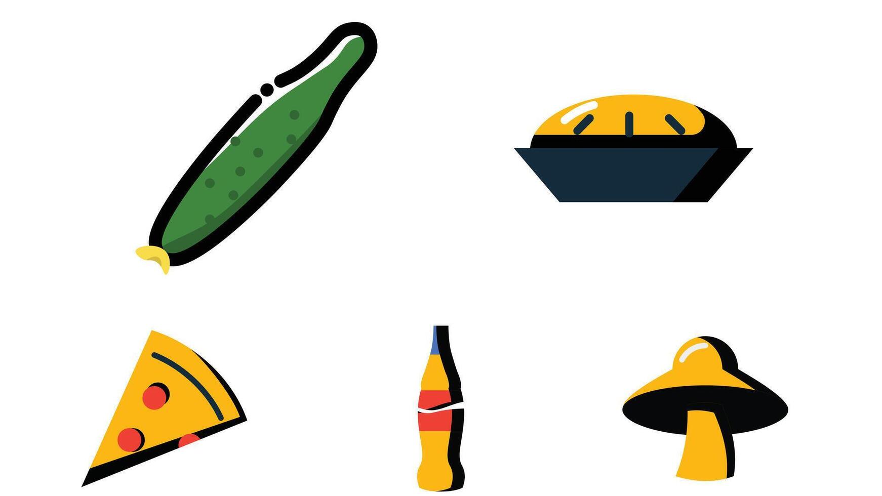 comida y bebida dueton icono conjunto vector