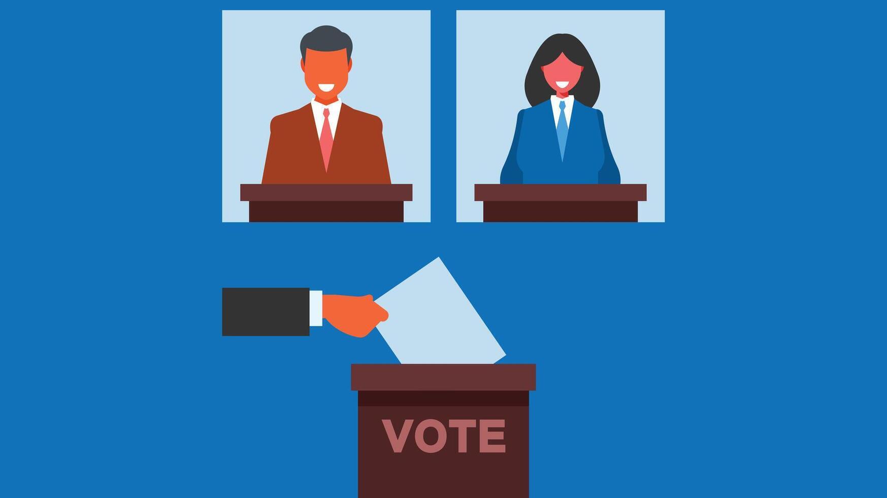 voting system and election of candidates vector illustration