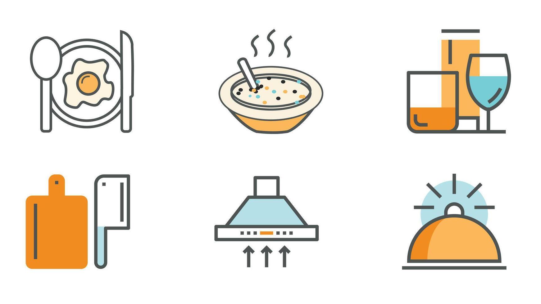 food and beverage icon set vector