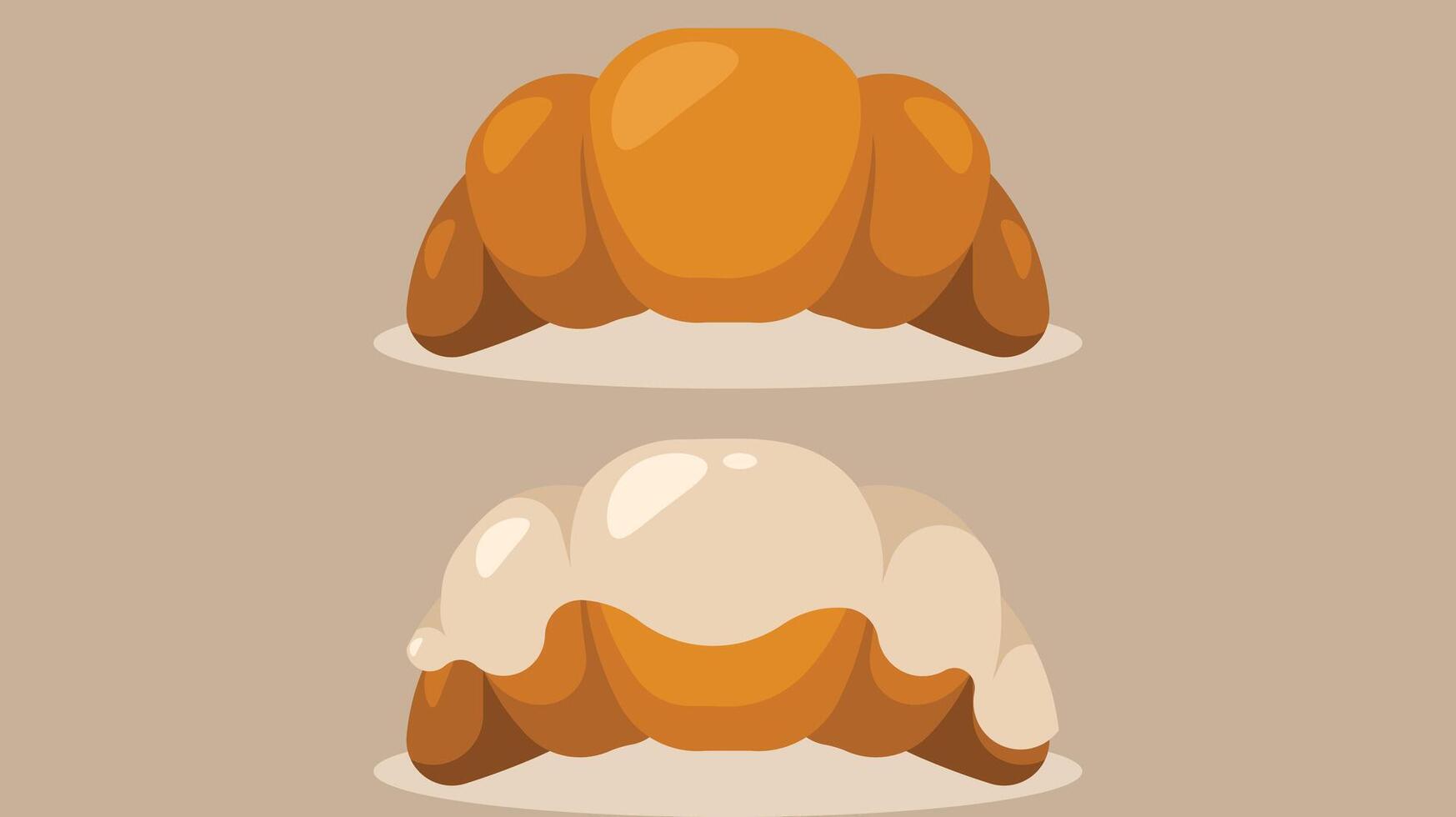 cuerno desierto relleno con dulzura desayuno vector ilustración