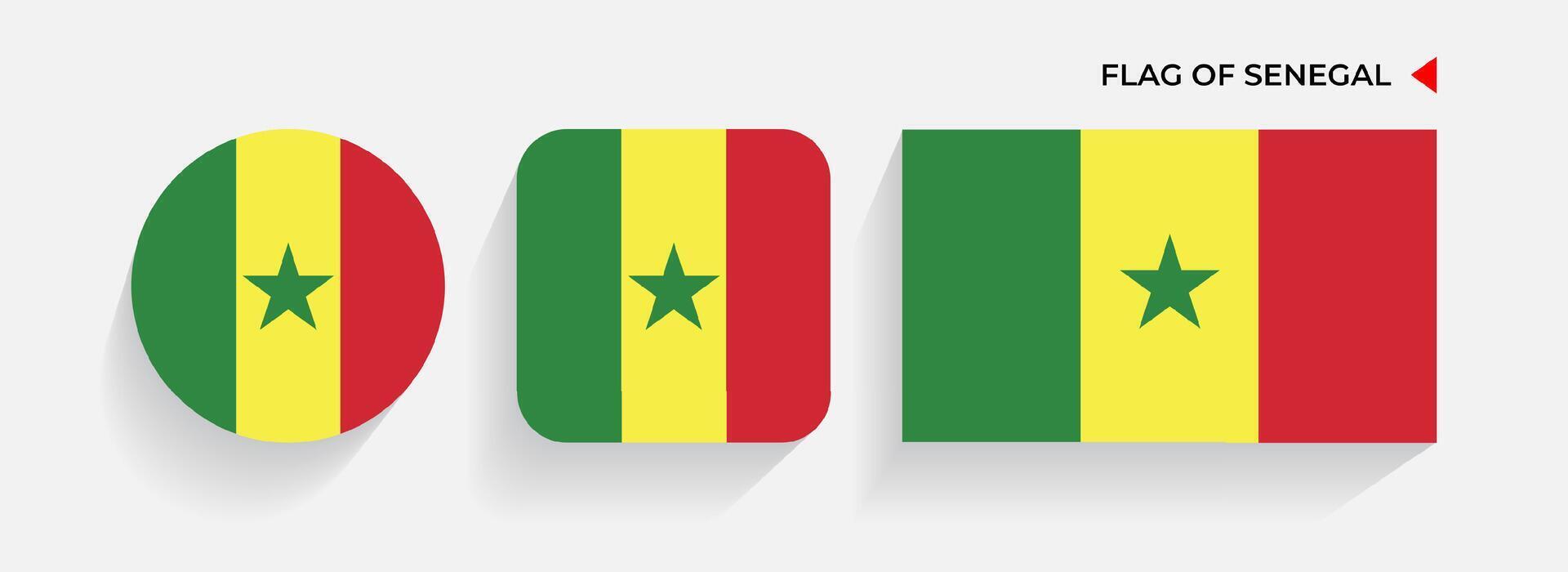 Senegal arranged in round, square and rectangular shapes vector