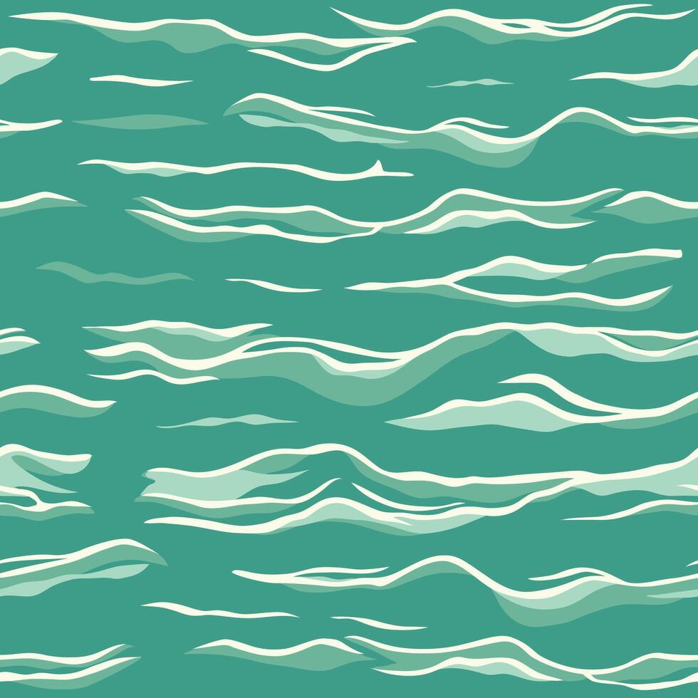 sin costura resumen modelo con ondulado líneas parecido a mar olas en un verde azulado antecedentes vector
