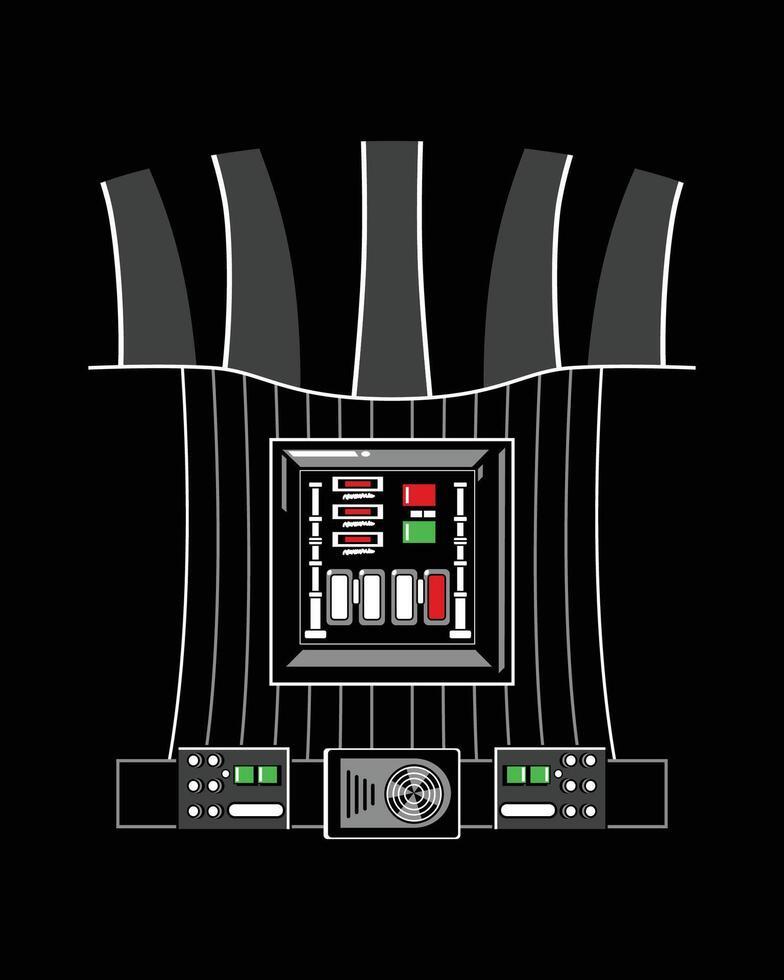 Vector illustration of a high-tech, sci-fi control panel for t shirt or jersey