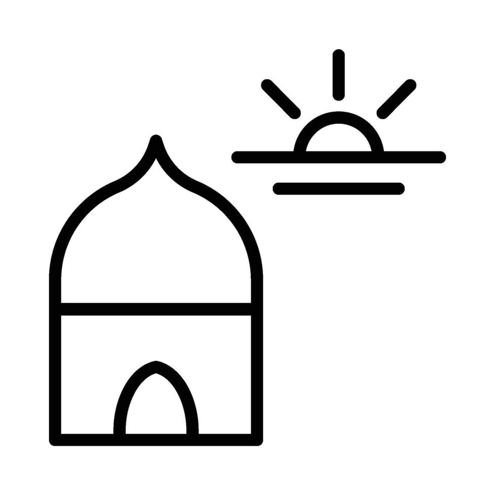 Maghrib Outline Icon vector