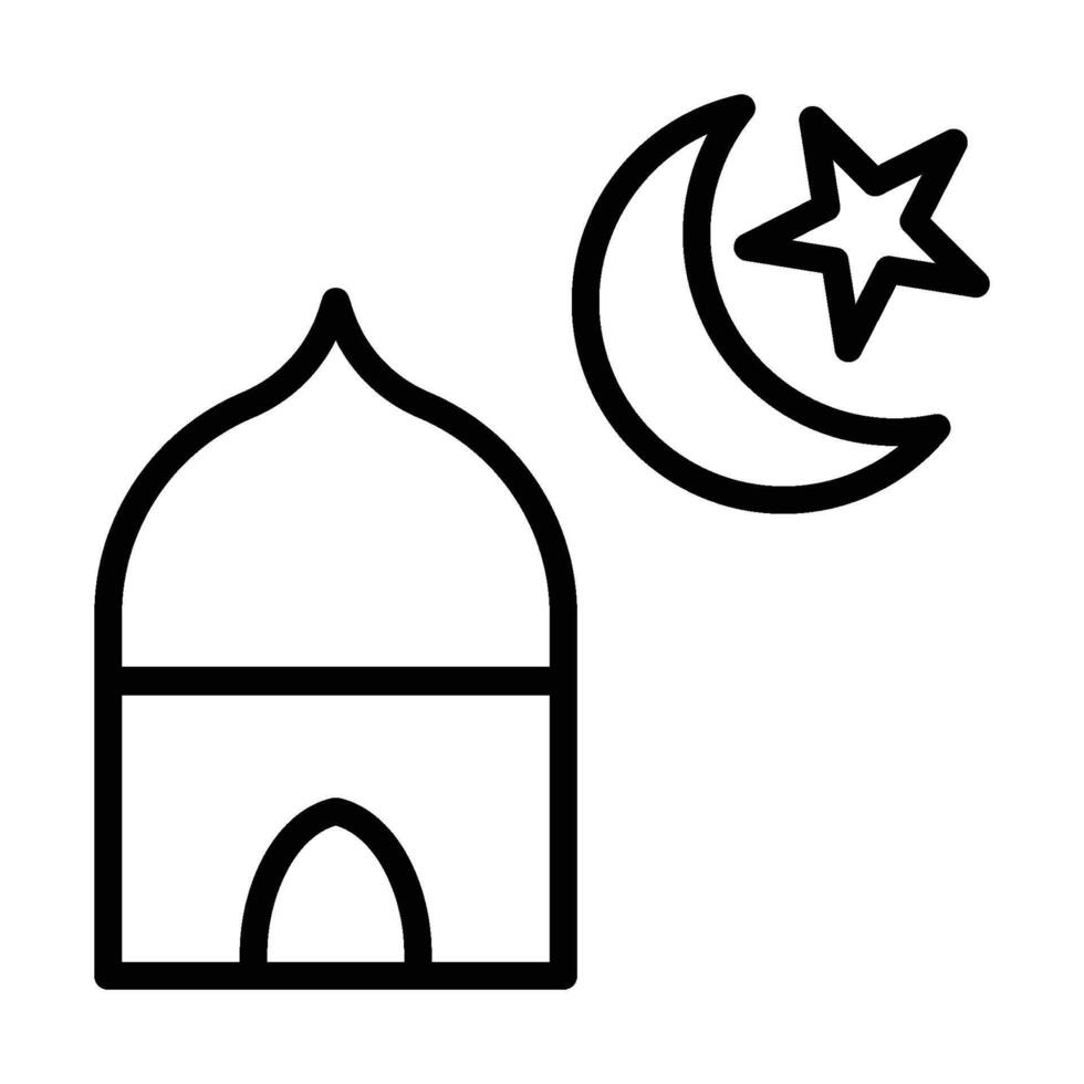 Isha Prayer Time Outline Icon vector