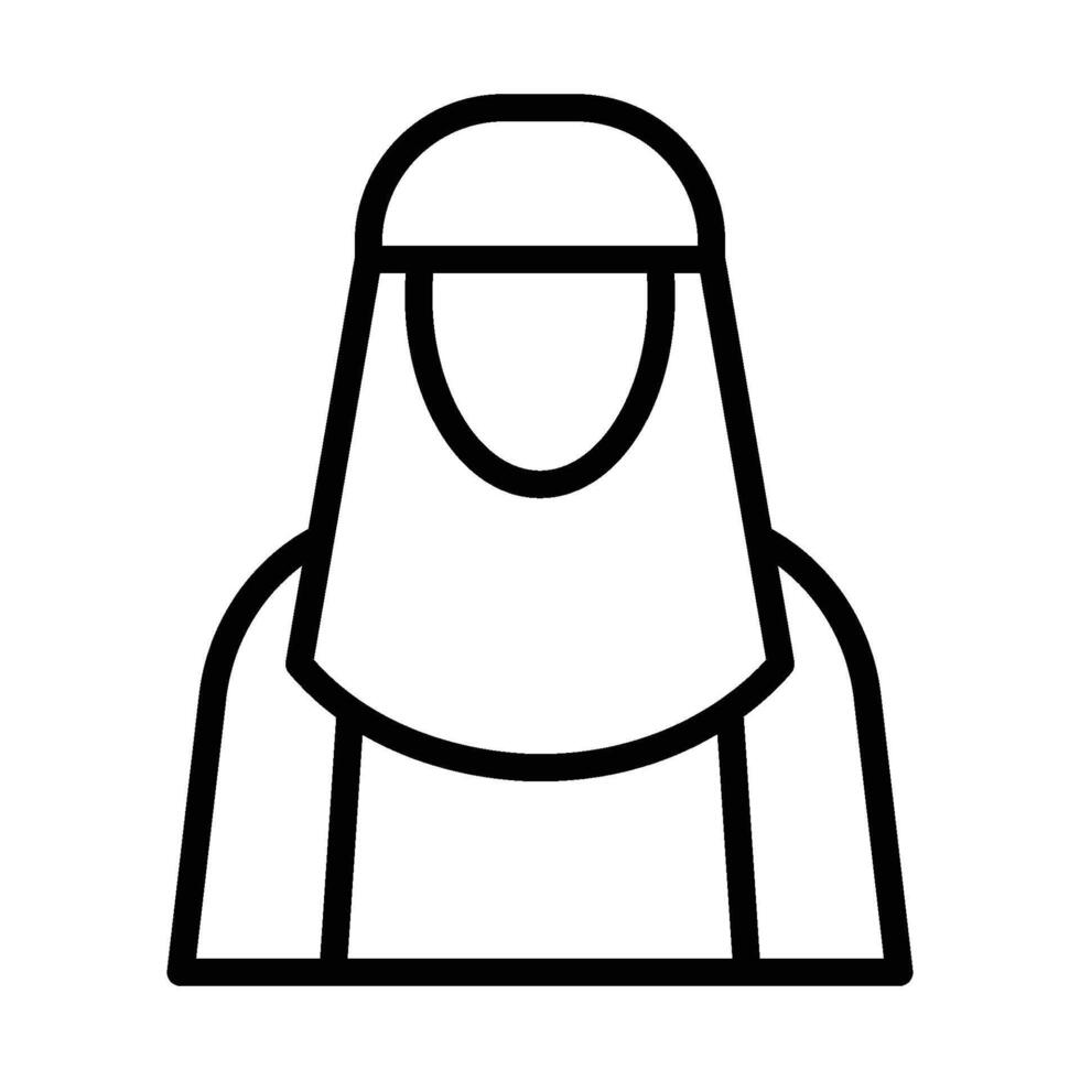 Moslem Women Outline Icon vector