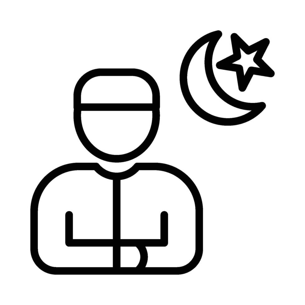 Tarawih Prayer Outline Icon vector