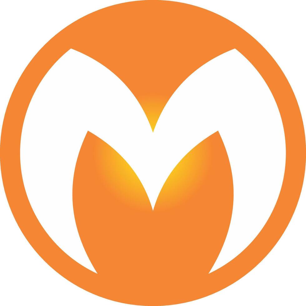 letter m 3d  alphabet colored emblem  vector logo