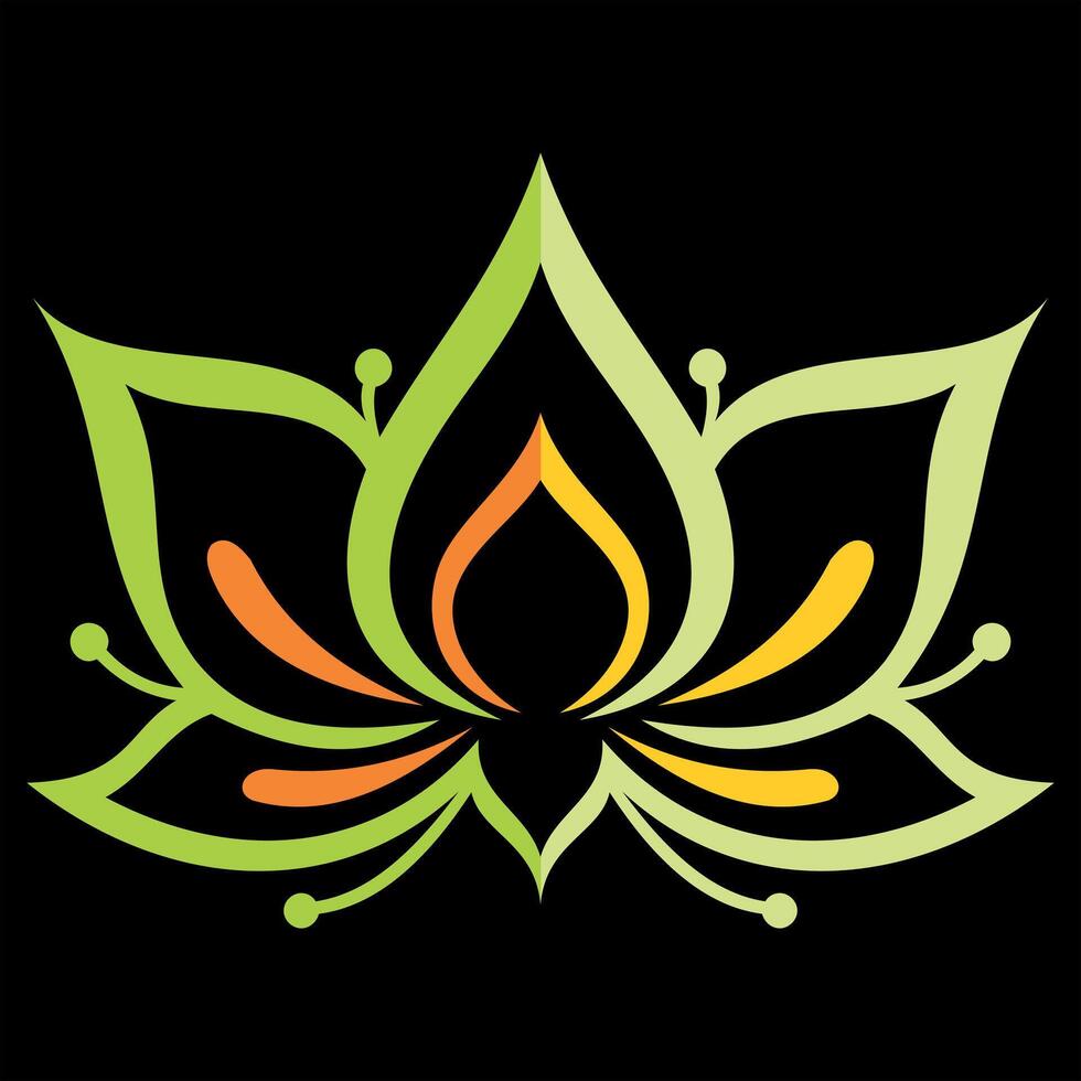 lotus floral lorem ipsum element vector logo