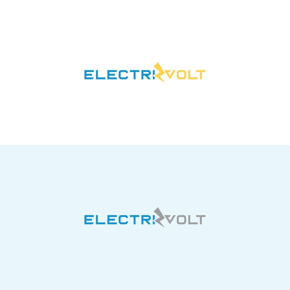 electric volt word mark logo design for electrical energy business vector
