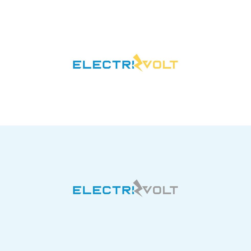 eléctrico voltio palabra marca logo diseño para eléctrico energía negocio vector