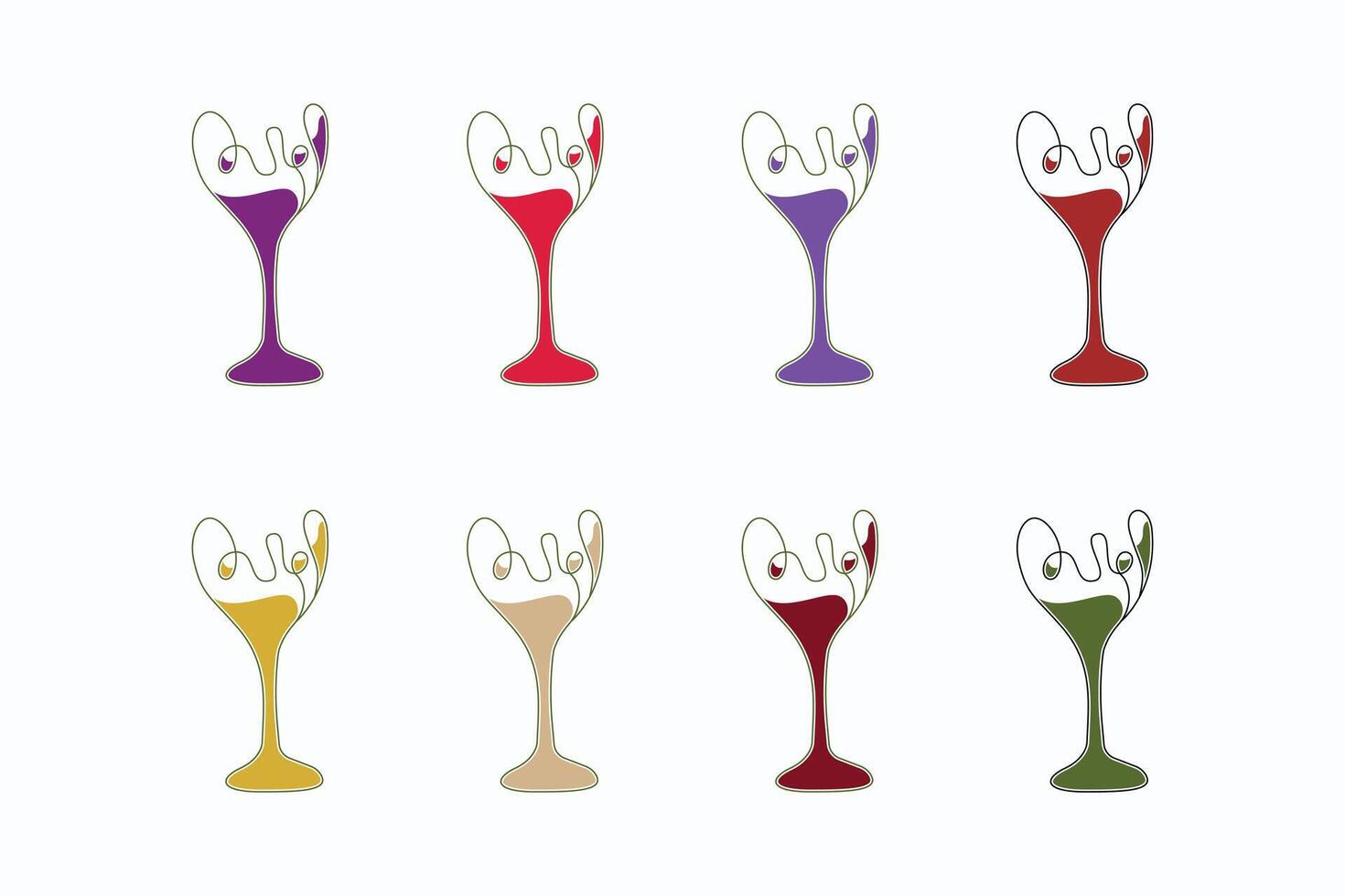 flat vector Wine glass icon with wine