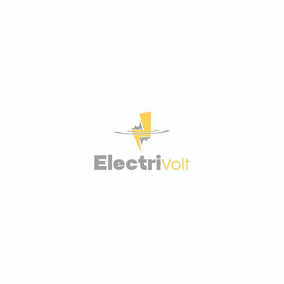 electric volt logo design for electrical business vector