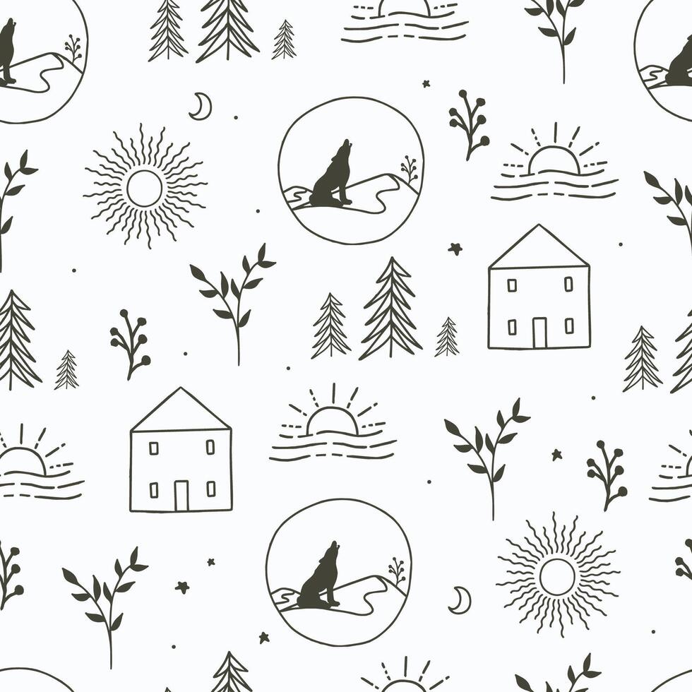 house seamless pattern for camping.illustration vector for graphic design