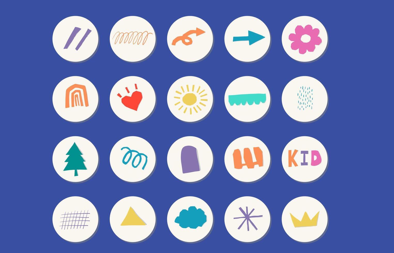 shape cut out paper icon.illustration vector for sticker social media design