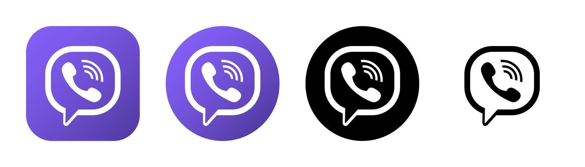 Viber logo, icon. Messenger vector