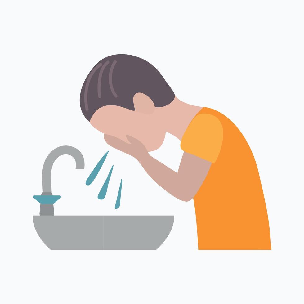 Wash face icon clipart avatar isolated vector illustration