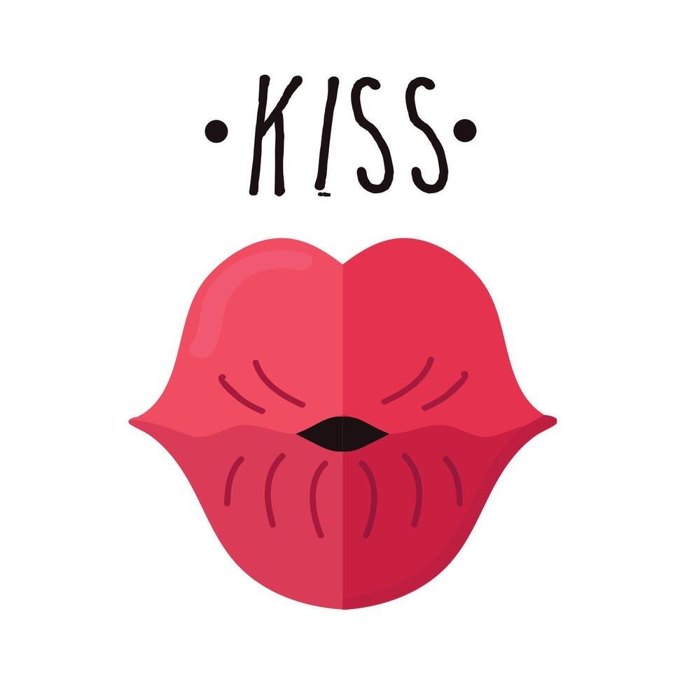 Kiss lips avatar icon clipart isolated vector illustration